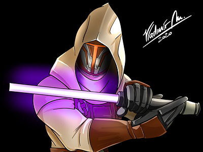 Darth Revan cartoon drawing procreate star wars