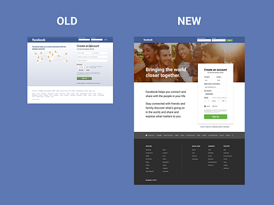 Facebook - Desktop Landing Page desktop facebook landing page sign up screen
