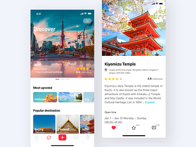 Travel App Design app branding clean design discovery flat interface ios iphon iphonex tour tourism travel ui ux x