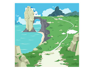 Cliff illustration vector