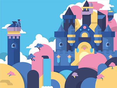 The Castle castle illustration landscape series vector