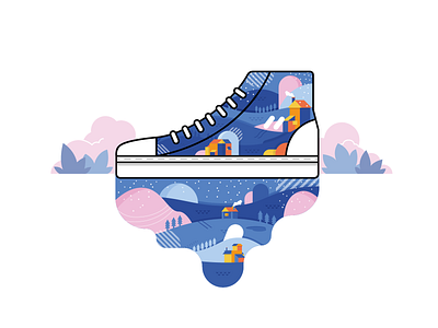 SKI8-Hi Winter design illustration shoes sneaker vector