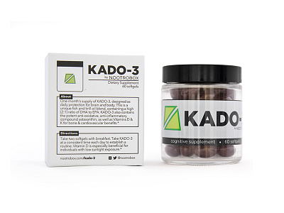 KADO-3 by Nootrobox packaging product design typography ux