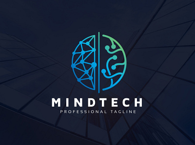 Mind Tech Logo agency app art box brain cloud computing concept cube data genius head idea media mind multimedia secure seo smart objects software solution