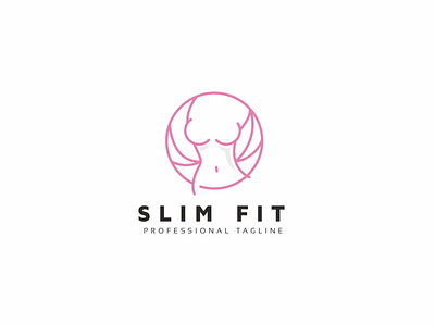 Slim Fit Logo body care diet diet product fit fitness fitness center health logo logo template modern people sleek slim template