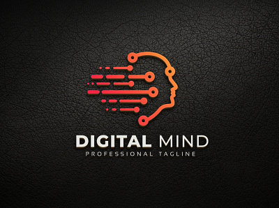 Digital Mind Logo artificial audio brain brainstorm colorful communication connect cyber cyborg data digital future head headphones human logo matrix mind network neurology