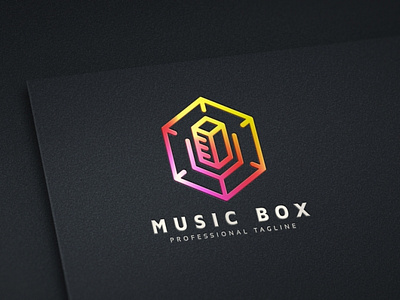 Music Box Logo 3d box brand branding business button buttons colorful corporate creative cube entertainment logo logo media media logo modern music music logo object objects