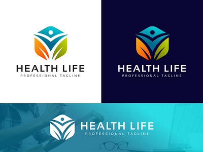 Health Life Logo beaming bloom blooming blown body brand branding breath detente happy health healthy herbs human joy joyful jubilant leaf leaves life