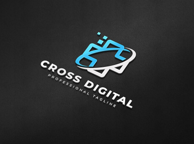 Cross Digital Logo brand branding clinic cross cure data doctor health healthy help hospital life med medical medical cross medicine nurse pharmaceutics pixel professional