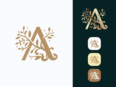 A Letter Elegant Logo branding business classic classy company consultant cooperate corporate crest curve emblem finance heraldry high investment letter line luxury money ornament