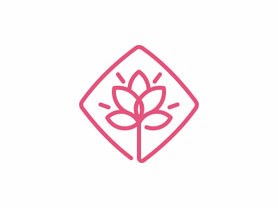 Flower Line Logo abstract beauty business concept design element flower icon line linear logo logotype m monogram natural nature outline shape sign simple