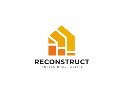 Reconstruction Logo branding building business clean colorful home house house care house paint house service housing internet marketing online paint paint service property rainbow real estate realty