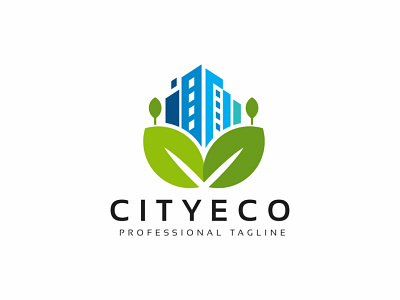 City Eco Logo build building buildings city city temple eco eco city ecology edf foil green healthy city helthy leaves nature nature city nature logo spa three vegetal