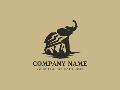 Black Elephant Logo african african animals animals brand branding corporate creative elephant media