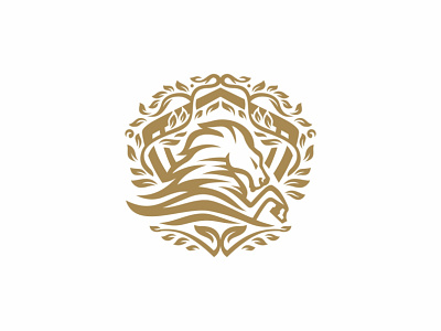 Horse Shield Logo army brand branding business classic company corona crown finance force gold grand guard horse insurance king luxury military power powerpoint