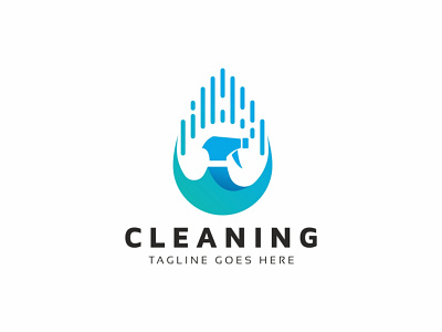 Cleaning Logo broom bubble clean cleaning colorful glistened housekeeping maid modern neat orange professional satisfaction shiny simple soap spray star