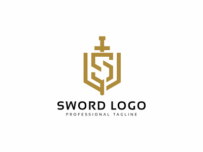 Sword S Letter Logo royal