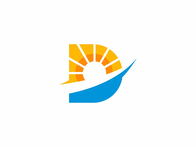 D Letter Travel Sun Logo military