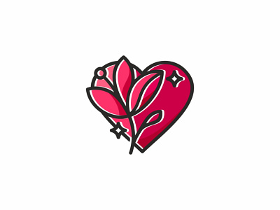 Beauty Flower Heart Logo yoga