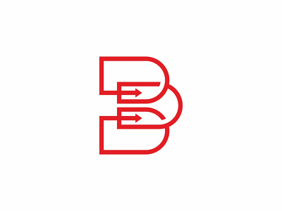 B Letter Arrows Logo hexagon