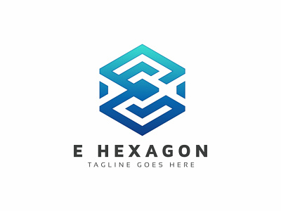 E Letter Hexagon Logo market