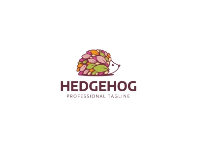 Hedgehog Leaves Logo animal logo cute hedgehog kids leaves little hedgehog logo nature nice pet playful