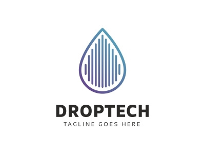 Drop Technology Logo app aqua blue droplet innovation interactive liquify media multimedia pc protect pure