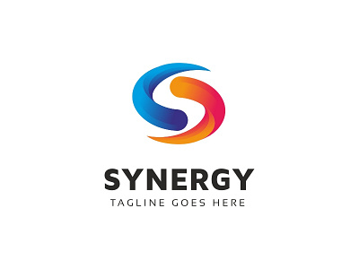 Synergy Logo abstract blossom business communication consulting creative development different donate donation enterprise s letter
