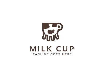 Milk Cup Logo animal cheese circle cup dairy drop food milk milking natural organic premium