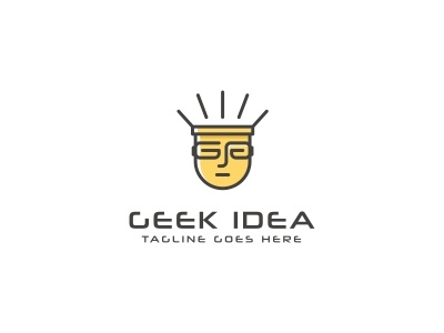 Geek Idea Logo company corporate creative design enthusiast freak community freelance designer geek chat forum geek people logo geek world happy glasses idea logo