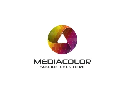 Play Media Color Logo app application artis arts creative design company entertainment games interactive media movie mp3