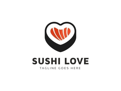 Sushi Love Logo algae brand chef chinese delicious delight fish food futo japanese maki nigiri restaurant rice roll sake salmon sea food shop shrimp