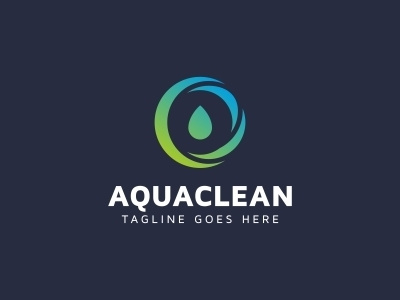 Aqua Clean Logo aqua aquatic beach blue branding clean cosmetic drop ecology environment exclusive fluid fresh hydro marine mineral mineral water natural nature ocean