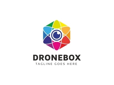 Drone Box Logo aero aero modeling aeronautic camera circle company copter drone eye flying helicopter modern photograph product professional quadcopter round service simple store