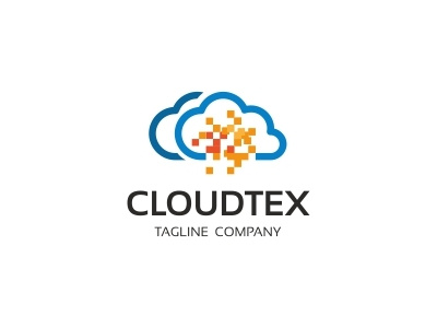Cloud Technology Data Logo modern media logo link internet infinity infinite hosting graphic forever eternity eternal endless design data connect communication cloud brand blue