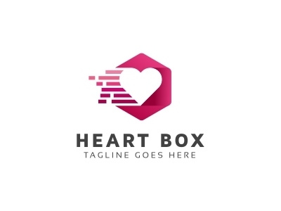 Heart Box Logo agency amour app apps blog box colorful cube date dating family friend friends friendship health healthy heart hexa hexagon like