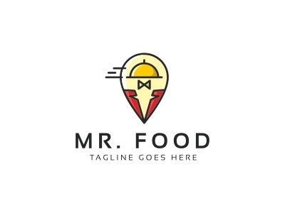 Mr. Food Logo brand branding breakfast chef cook cuisine delicious dinner dish drink eat family food fork good food honor hotel knife lunch meal
