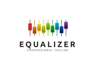 Equalizer Logo abstract band bass beat beats branding colorful dance dimension disc jockey dj entertainment equalizer equalizer logo headphones jam light loud media music