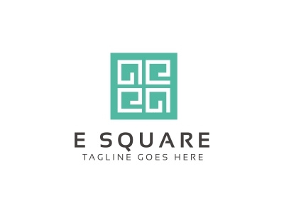E Square Logo square simple round red modern marketing letter identity graphic financial ecommerce e letter corporate company clever clean business branding brand blue
