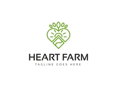 Heart Farm Logo abstract brand colorful eco ecommerce farm heart media