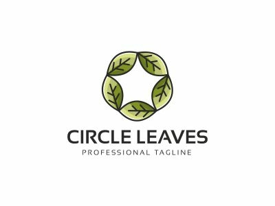 Circle Leaves Logo spa logo rough retreat renewable pure positive organic logo nutrition logo nature mental massage mandala herbal logo green diet logo detox logo circle beauty balance aromatherapy