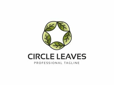 Circle Leaves Logo aromatherapy balance beauty circle detox logo diet logo green herbal logo mandala massage mental nature nutrition logo organic logo positive pure renewable retreat rough spa logo