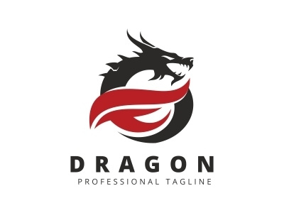 Dragon Logo ancient antique boat brand branding business clean crest donjon dragon dragon boat dragon head fighter fire flame flames iconic identity karate legend
