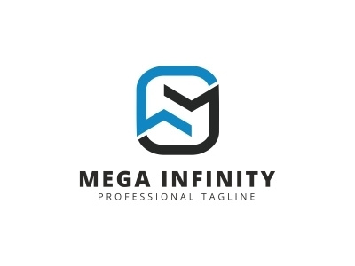 M Letter - Mega Infinity Logo capital chart finance graph growth invesment invest letter letter m logo m logotype m m box management market marketing media media box hexa mockup modern