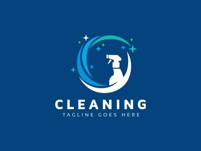 Cleaning Logo broom bubble clean cleaning cleaning service colorful glistened housekeeping maid maid service modern neat orange professional satisfaction shiny simple soap spray star