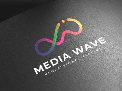 Media Wave Logo 3d agency app business colorful concept creative dynamic flow industry letter letter m m letter m logo marketing media modern multimedia rainbow software