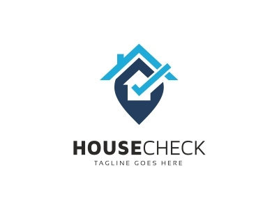 House Check Logo agency brand branding build building business city clean construction corporate home house house logo luxury mortgage professional property real estate real estate logo realty