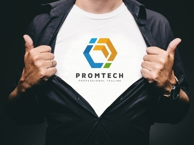 Promtech - Hexagon Logo abstract aplications app application architecture brand branding business construction corporate engineering factory green hardware hexagon identity industry logo logotype pixel