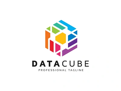 Data Cube Logo box brainstorm branding builder colorful corporate creation creative creativity cube cubic cubical data development dimension entertainment hexagon hexagonal idea matrix