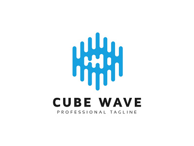 Cube Wave Logo abstract art audio business cube data design digital digitalwave icon illustration internet library logo media media agency software square technology wave